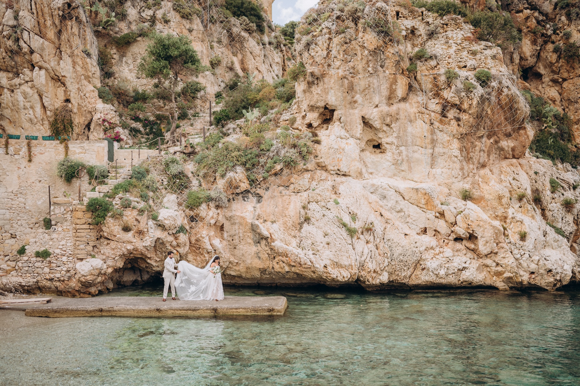 Valentina Nicchi Events, Sicily wedding planner, Italy couple portrait at Tonnara di Scopello in Sicily