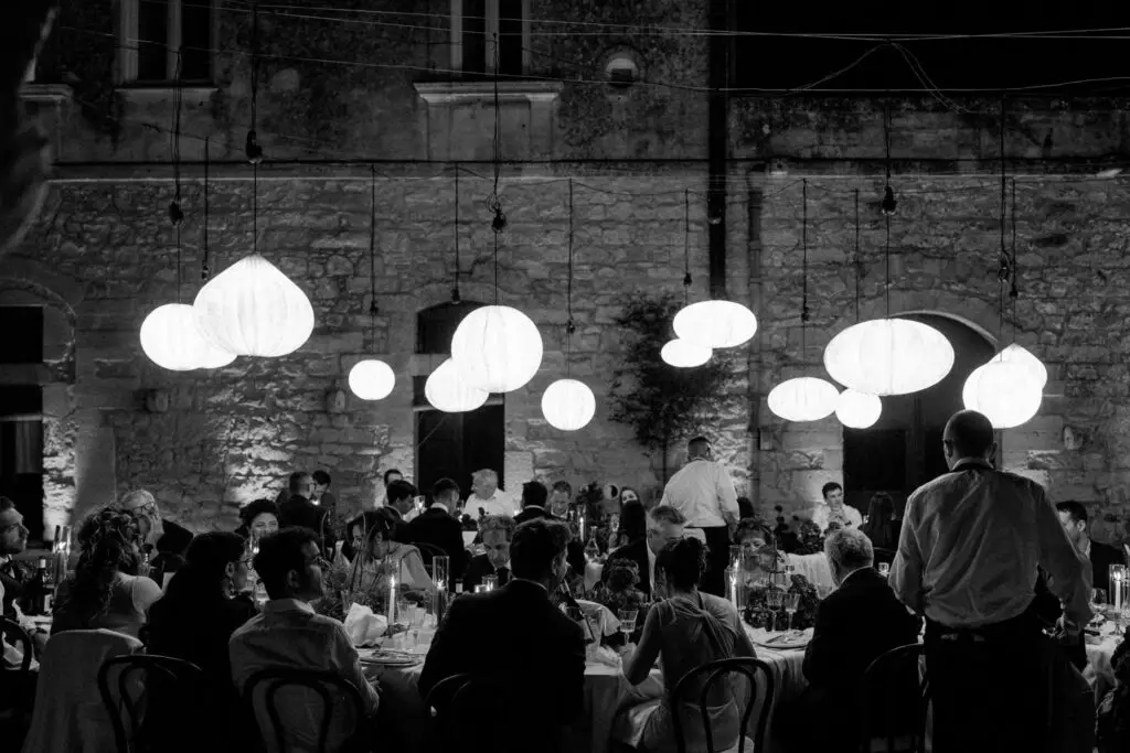 Lantern lighting, unique Italian wedding decor and lighting